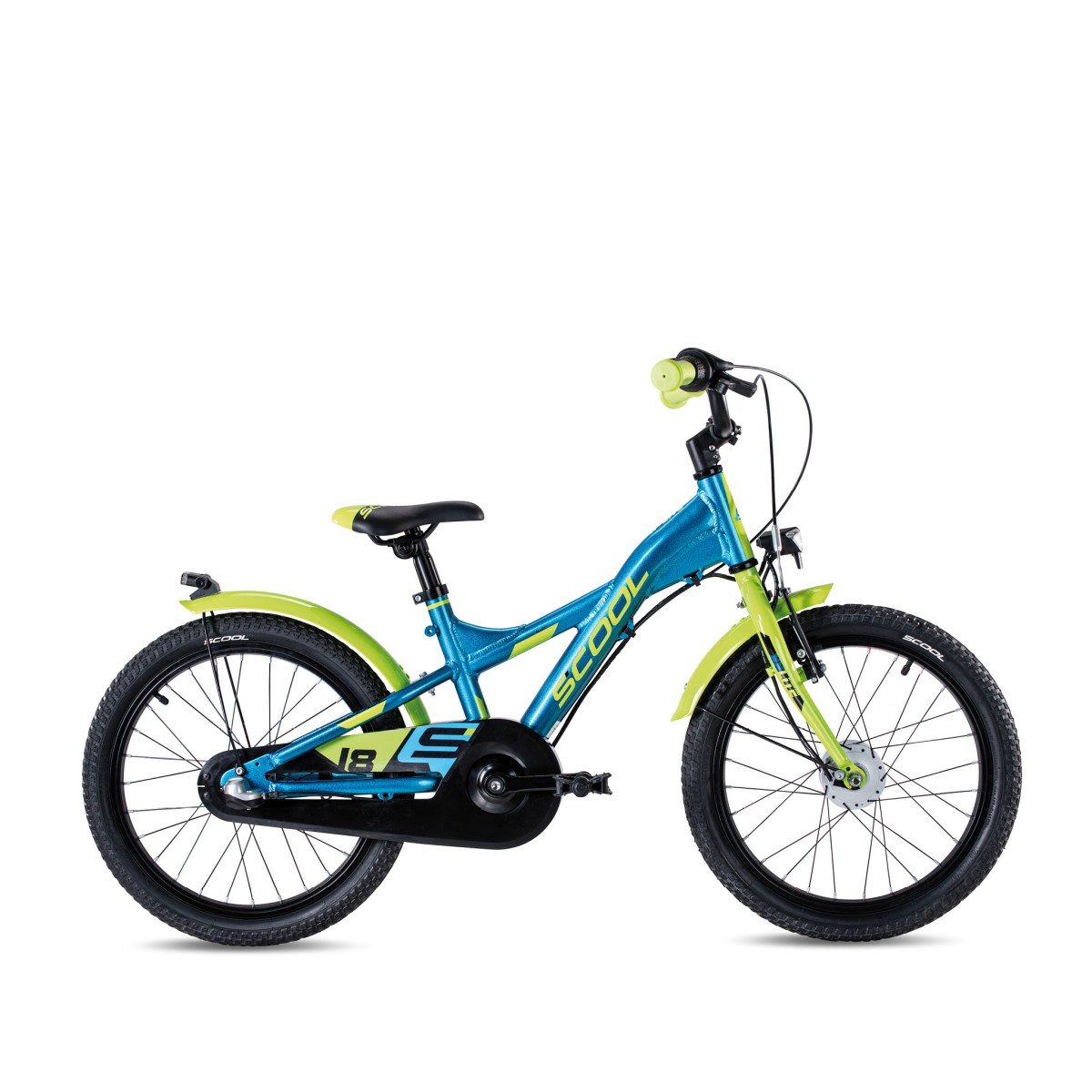 Scool XXlite street 18-3 3-Speed vrijloop Blue/ Lime Glans