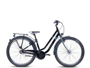 Scool chiX twin 26 Inch 3-Speed Black/Blue Meisjes